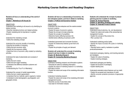 Marketing Course Outline and Reading Chapters