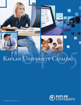 Calendar Year 2004 – 2005 - Kaplan University | KU Campus