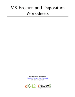 MS Erosion and Deposition Worksheets