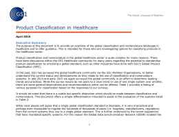 Product Classification in Healthcare