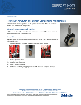Tru Count Air Clutch and System Components Maintenance