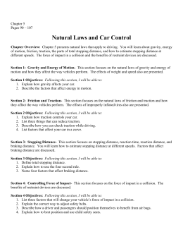 Natural Laws and Car Control