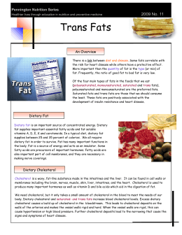 Trans Fats - Pennington Biomedical Research Center