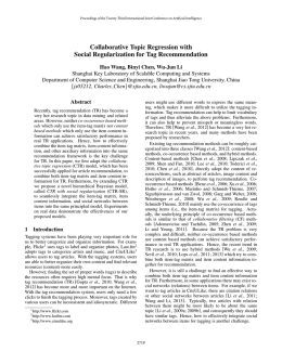 Collaborative Topic Regression with Social Regularization for Tag