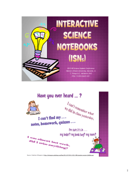 INTERACTIVE NOTEBOOKS In the Science Classroom