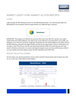 Login through the NRT Gateway and click on the MarketQuest button.