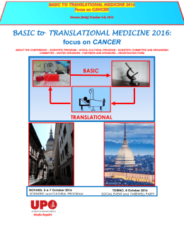 BASIC to TRANSLATIONAL MEDICINE 2016: focus on
