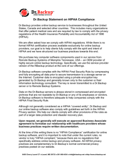 Dr.Backup Statement on HIPAA Compliance