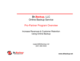 Dr.Backup, LLC Online Backup Service Pro