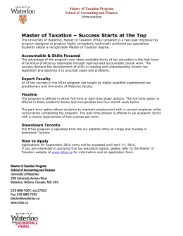 Master of Taxation – Success Starts at the Top