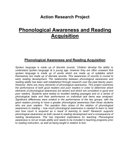 Phonological Awareness and Reading Acquisition