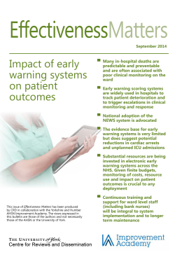 Effectiveness Matters - Early warning systems
