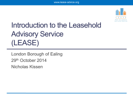 Introduction to the Leasehold Advisory Service (LEASE)