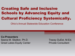Creating Safe and Inclusive Schools by Advancing Equity and