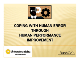 Coping with Human Error Through Human Performance