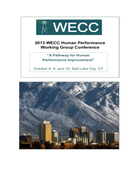 2013 WECC Human Performance Working Group Conference