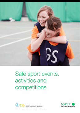 Safe sport events, activities and competitions