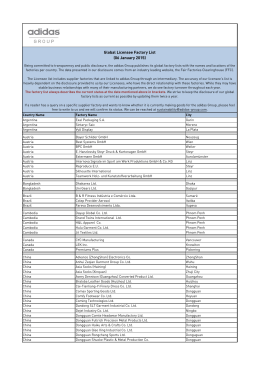 Global Licensee Factory List