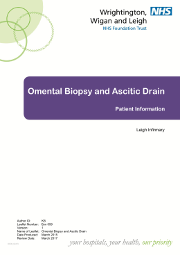 Omental Biopsy and Ascitic Drain - Wrightington, Wigan and Leigh