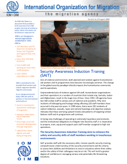 IOM Info Sheet - International Organization for Migration