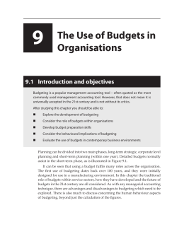 9 The Use of Budgets in Organisations