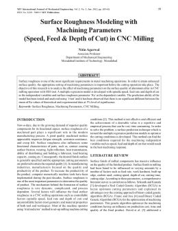 Surface Roughness Modeling with Machining Parameters (Speed