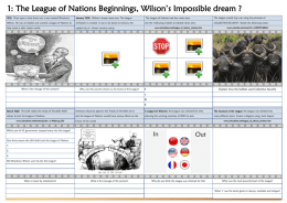1: The League of Nations Beginnings, Wilson`s Impossible dream ?