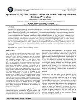 Quantitative Analysis of Iron and Ascorbic acid contents in