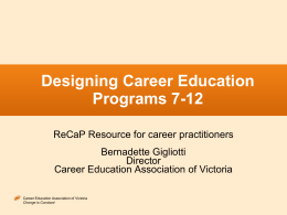 Designing Career Education Programs 7-12