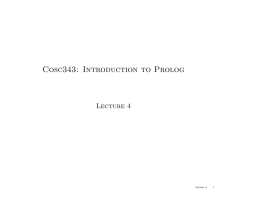 Cosc343: Introduction to Prolog