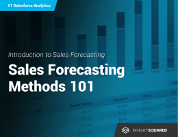 Sales Forecasting Methods 101