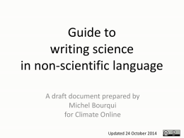 Writing science in non-scientific language