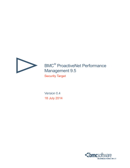 BMC ProactiveNet Performance Management 9.5