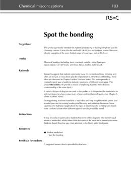 RSC Misconceptions – spot the bonding