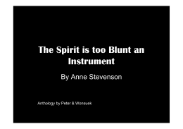 The Spirit is too Blunt an Instrument - Mrs