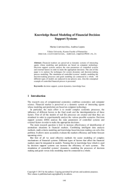 Knowledge Based Modeling of Financial Decision Support Systems