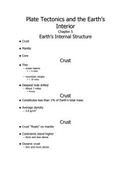 Plate Tectonics and the Earth`s Interior