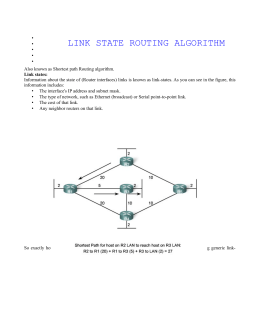 LINK STATE ROUTING ALGORITHM
