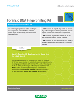 Forensic DNA Fingerprinting Kit - Bio-Rad
