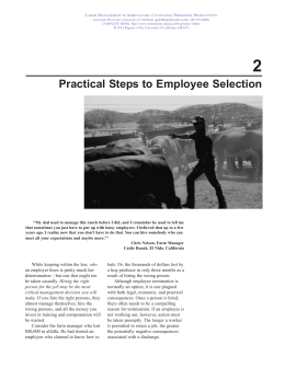 Practical Steps to Employee Selection