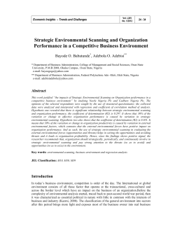 Strategic Environmental Scanning and Organization Performance in