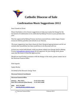Confirmation Music - Catholic Diocese of Sale