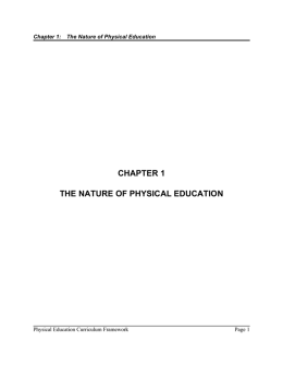 chapter 1 the nature of physical education