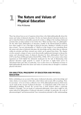 1 The Nature and Values of Physical Education