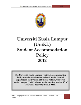 Universiti kuala lumpur accommodation policy and rules
