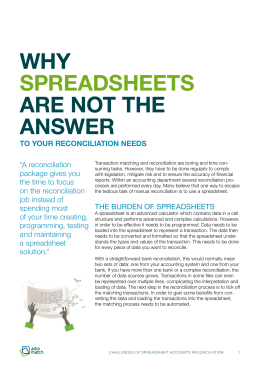 why spreadsheets are not the answer