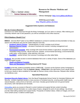 Gutman Library Resources for