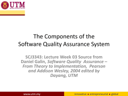 The Components of the Software Quality Assurance System