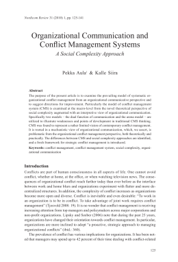 Organizational Communication and Conflict