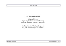 ISDN and ATM